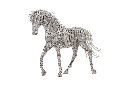 Phillips Collection Horse Pipe Sculpture, Walking, Stainless Steel DECORATIVE OBJECTS