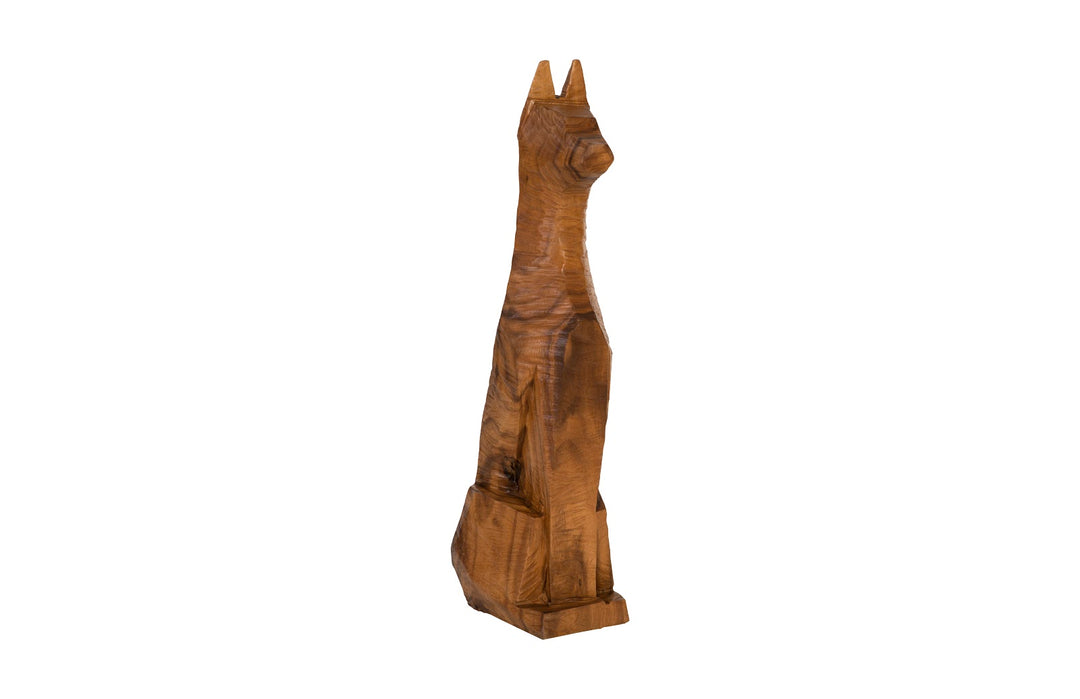 Seated Dog Sculpture, Chamcha Wood, Natural - Phillips Collection - AmericanHomeFurniture