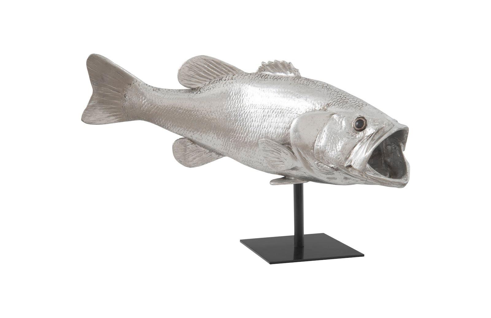 Phillips Collection Large Mouth Bass Fish, with Stand DECORATIVE OBJECTS
