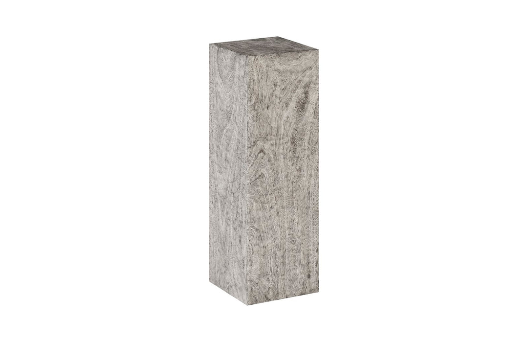 Origins Pedestal, Large, Mitered Chamcha Wood, Gray Stone Finish - Phillips Collection - AmericanHomeFurniture