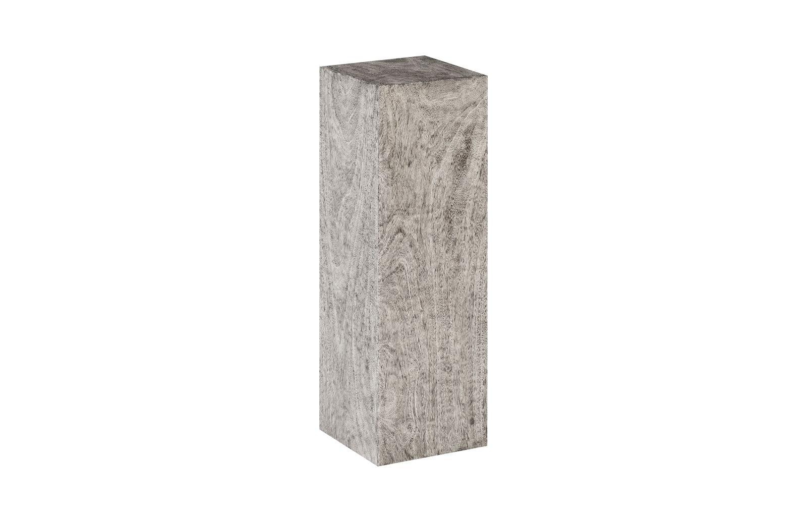 Phillips Collection Origins Pedestal, Large, Mitered Chamcha Wood, Gray Stone Finish ACCENT TABLES