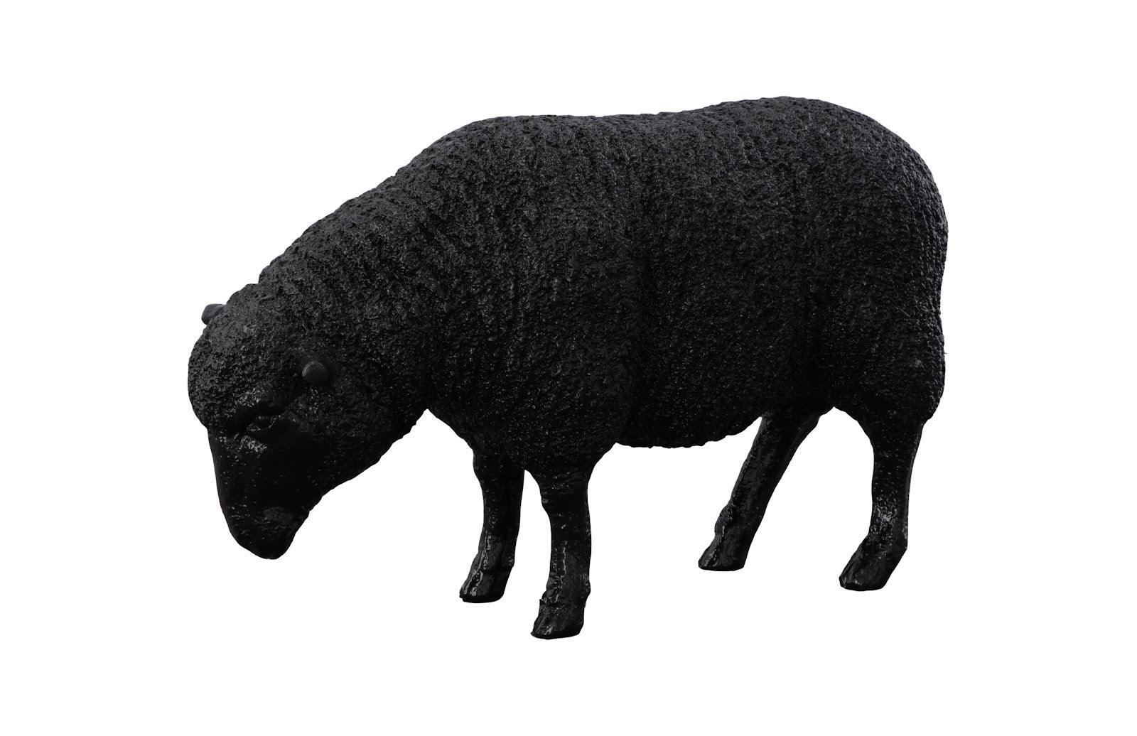 Phillips Collection Sheep Sculpture, Gel Coat Black DECORATIVE OBJECTS