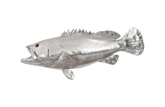 Phillips Collection Estuary Cod Fish Wall Sculpture, Resin, Silver Leaf WALL ACCENTS