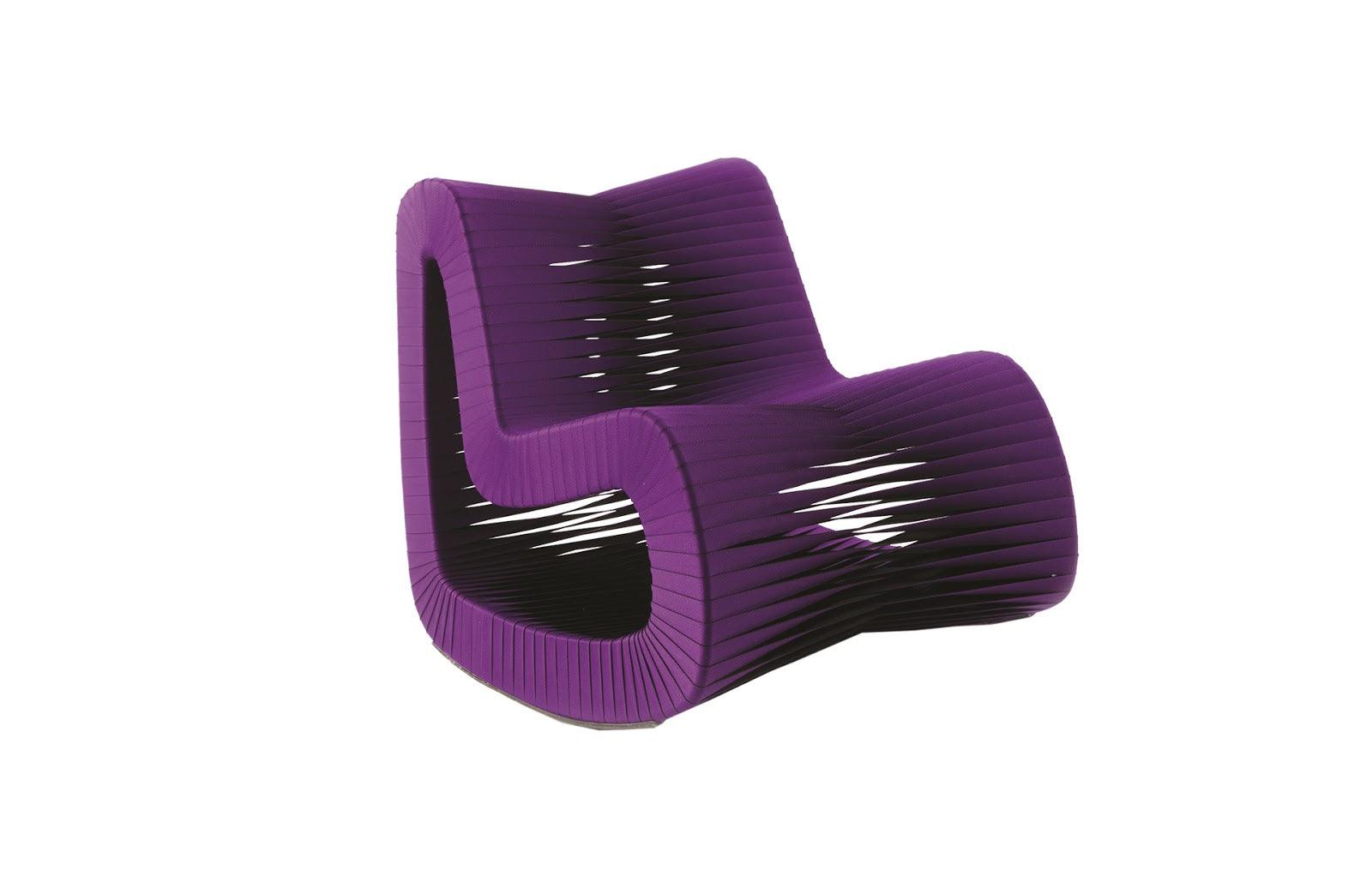 Phillips Collection Seat Belt Rocking Chair, Purple ACCENT + LOUNGE CHAIRS