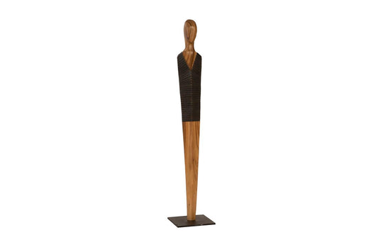 Phillips Collection Vested Male Sculpture, Medium, Chamcha, Natural, Black, Copper DECORATIVE OBJECTS