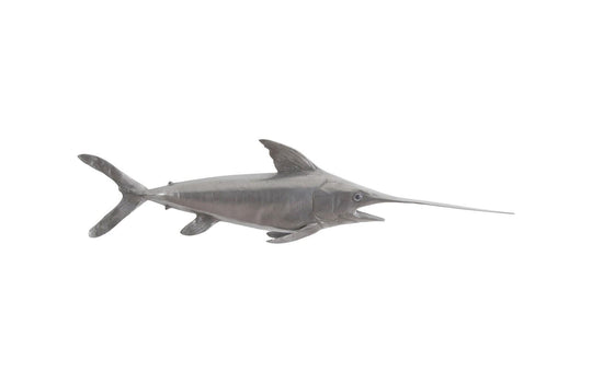 Phillips Collection Broadbill Swordfish Fish Wall Sculpture, Resin, Polished Aluminum Finish WALL ACCENTS