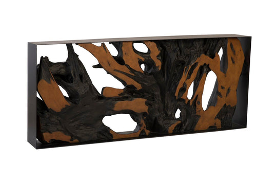 Phillips Collection Cast Root Console Table, Iron Frame, Resin, Brown CONSOLE TABLES