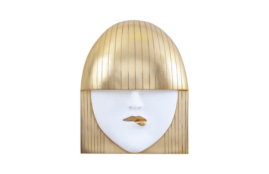 Phillips Collection Fashion Faces Wall Art, Large, Pout, White and Gold Leaf WALL ACCENTS