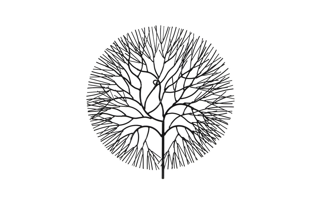 Wire Tree Wall Art, Small, Circle, Metal, Black - Phillips Collection - AmericanHomeFurniture