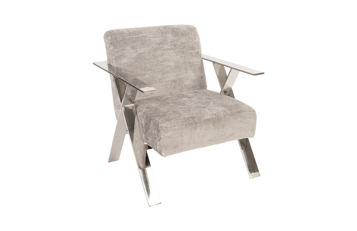 Allure Club Chair, Diva Gray , Stainless Steel Frame - Phillips Collection - AmericanHomeFurniture