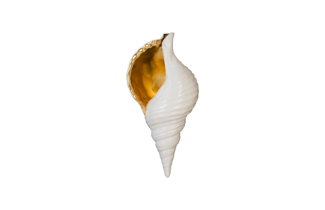 Triton Shell Wall Art, Pearl White and Gold Leaf - Phillips Collection - AmericanHomeFurniture