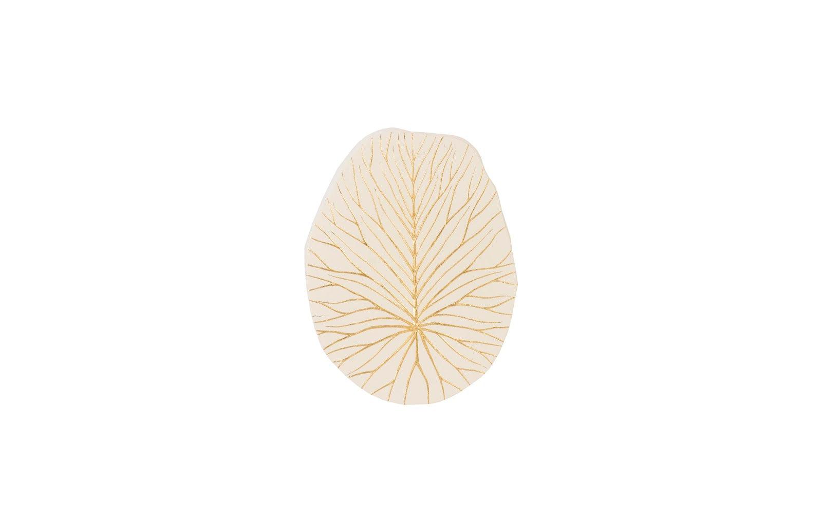 Phillips Collection Rivulet Wall Tile, Chamcha Wood, Gold Leaf on White WALL ACCENTS