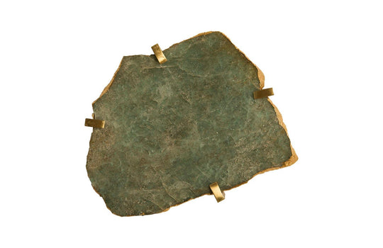 Phillips Collection Gem Wall Tile in Brass Setting, Green Emerald WALL ACCENTS