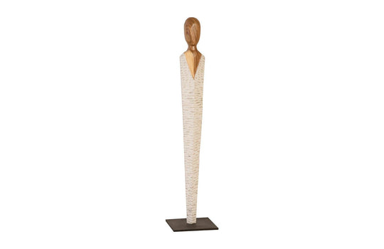 Phillips Collection Vested Female Sculpture, Small, Chamcha, Natural, White, Gold DECORATIVE OBJECTS