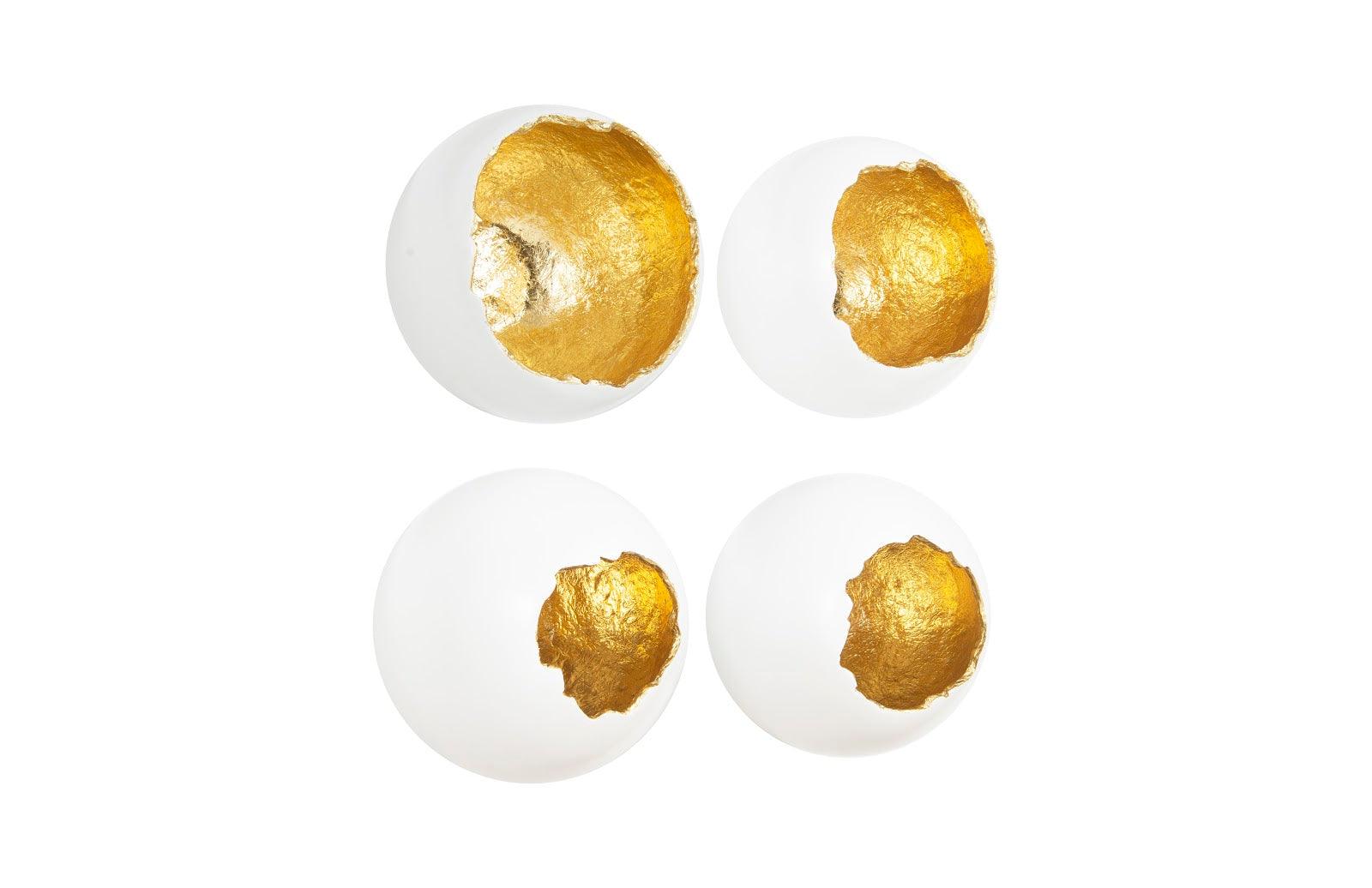 Phillips Collection Broken Egg Wall Art, White and Gold Leaf, Set of 4 WALL ACCENTS