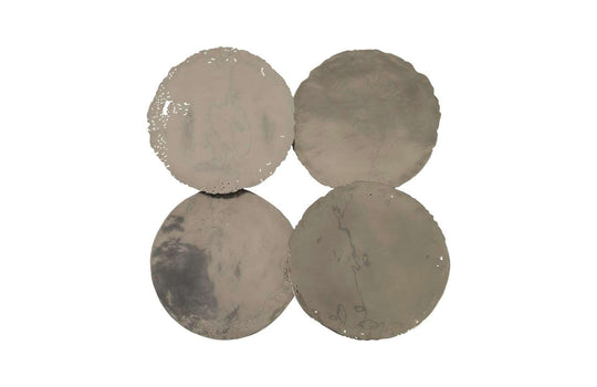 Phillips Collection Cast Oil Drum Wall Discs, Liquid Silver, Set of 4 WALL ACCENTS