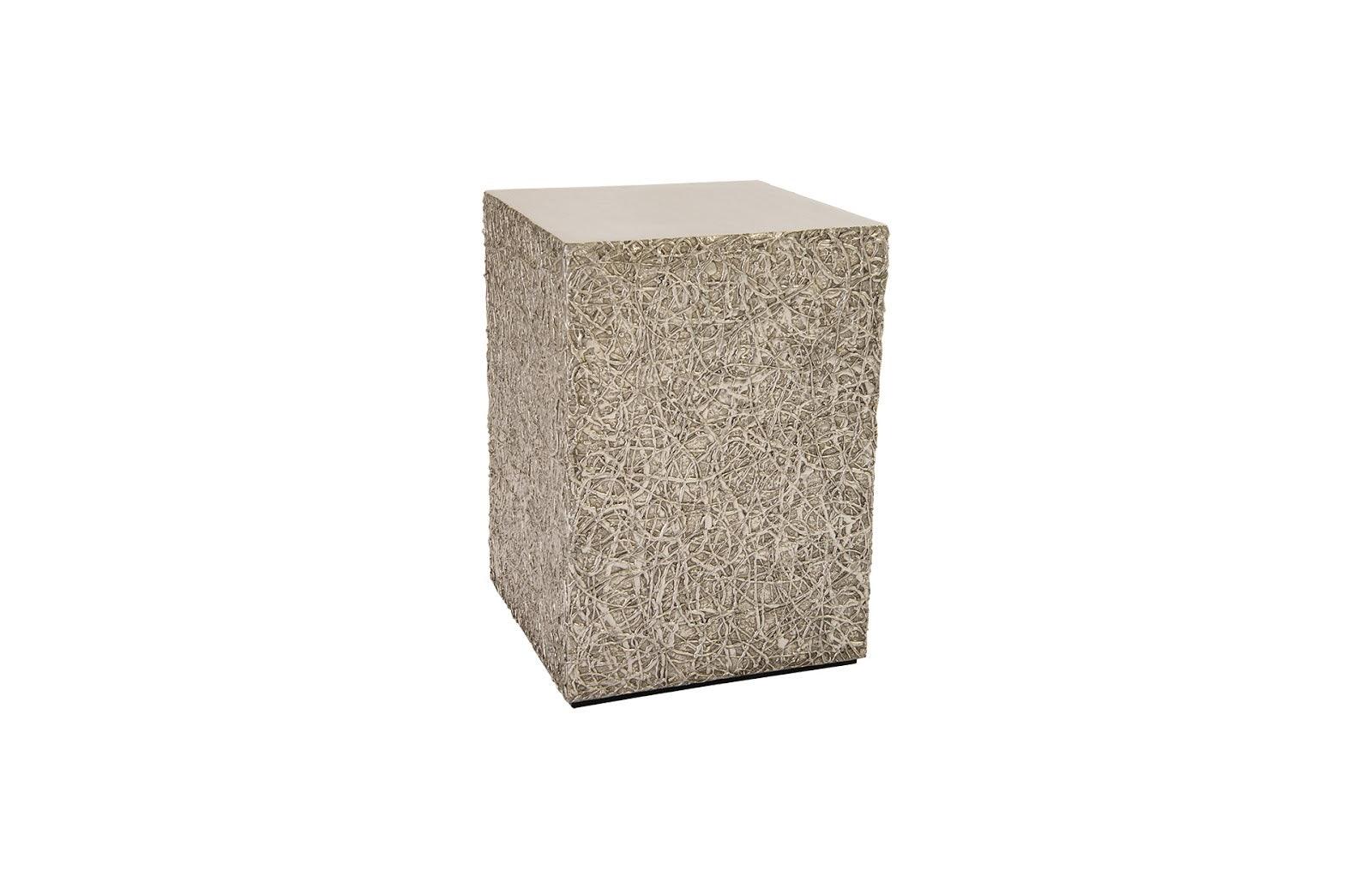 Phillips Collection String Theory Pedestal, Silver Leaf, SM ACCENT TABLES