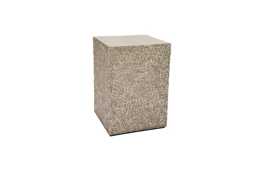 Phillips Collection String Theory Pedestal, Silver Leaf, SM ACCENT TABLES