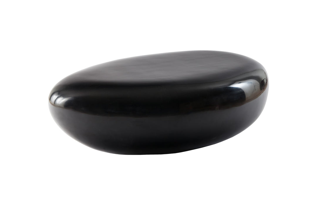 River Stone Coffee Table, Small, Gel Coat Black - Phillips Collection - AmericanHomeFurniture