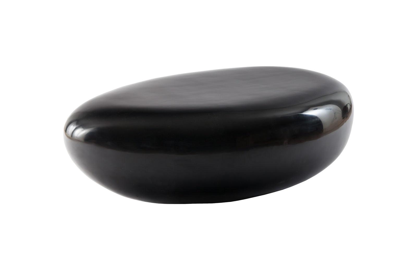 Phillips Collection River Stone Coffee Table, Small, Gel Coat Black COFFEE TABLES