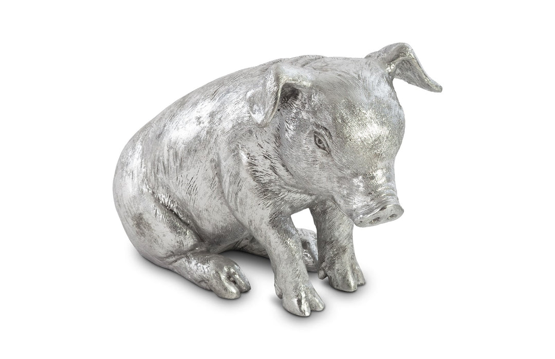 Sitting Piglet, Silver Leaf - Phillips Collection - AmericanHomeFurniture