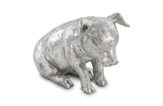 Phillips Collection Sitting Piglet, Silver Leaf DECORATIVE OBJECTS