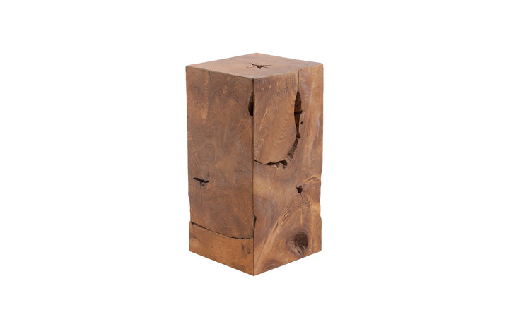 Teak Slice Pedestal, Square, SM - Phillips Collection - AmericanHomeFurniture