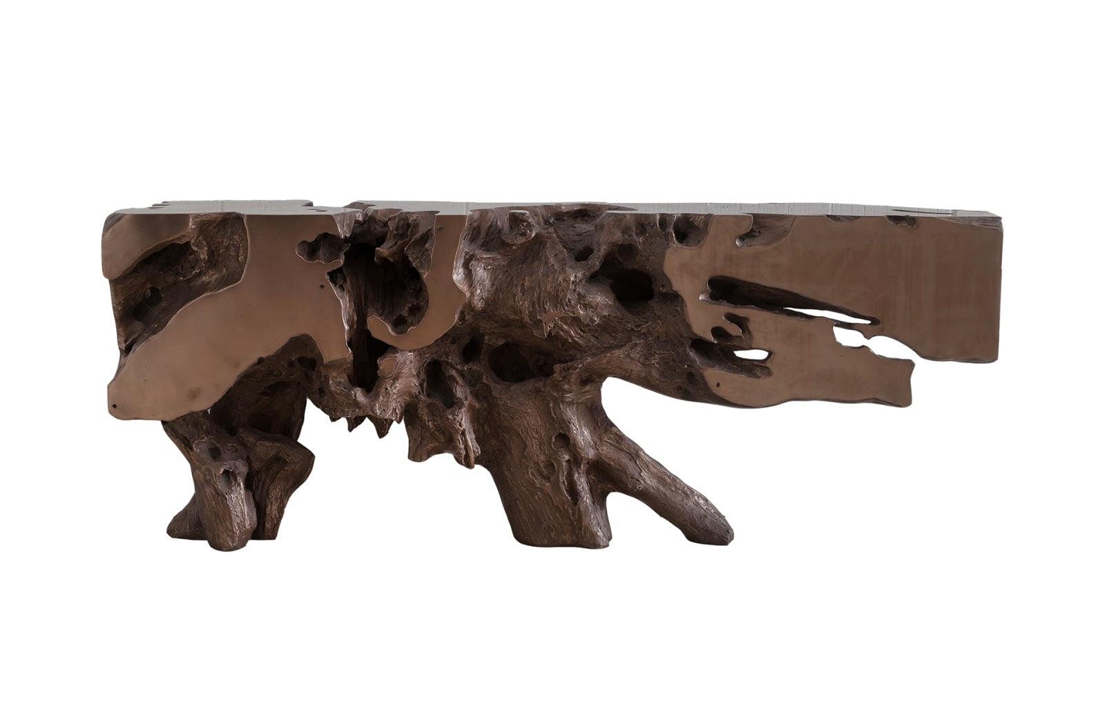 Phillips Collection Freeform Console Table, Polished Bronze CONSOLE TABLES