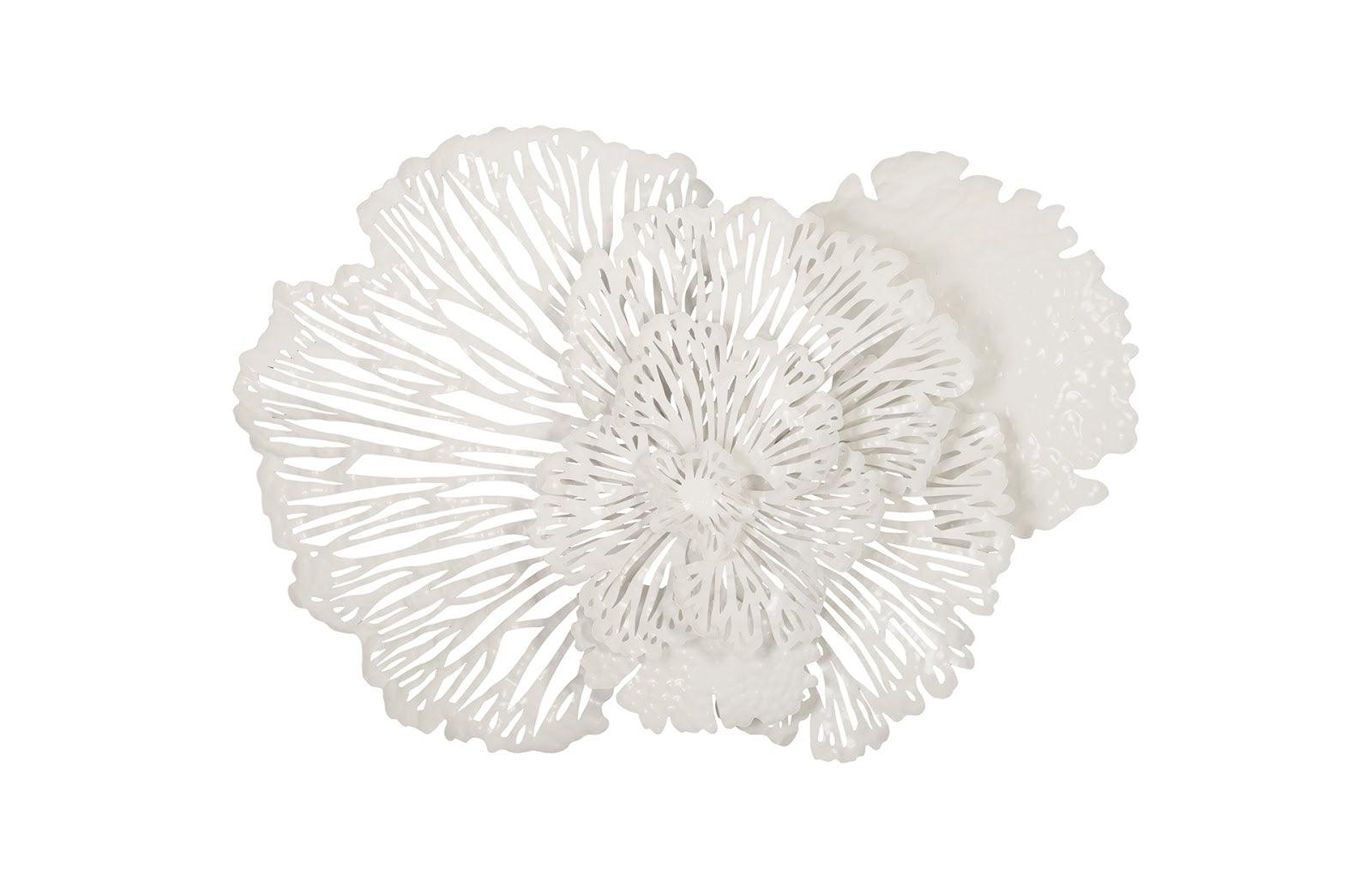 Phillips Collection Flower Wall Art, Medium, White, Metal WALL ACCENTS