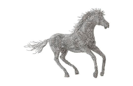 Phillips Collection Horse Pipe Sculpture, Galloping, Stainless Steel DECORATIVE OBJECTS