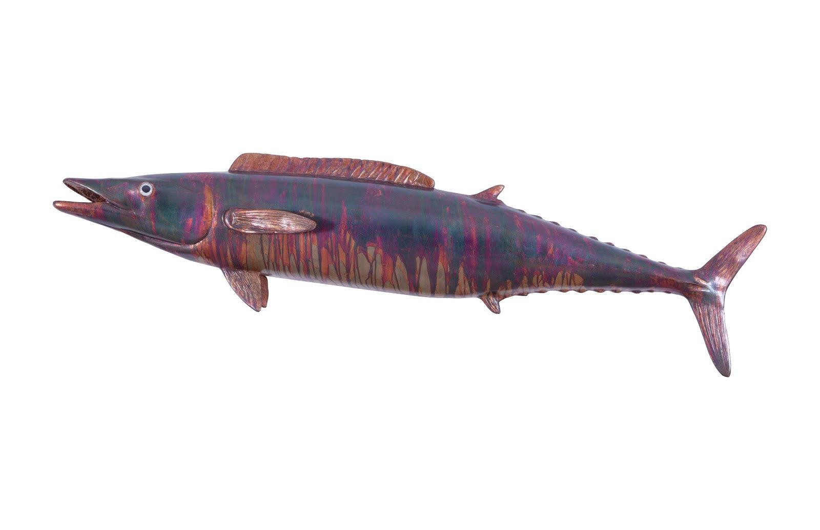 Phillips Collection Wahoo Fish Wall Sculpture, Resin, Copper Patina Finish WALL ACCENTS
