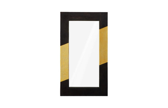 Phillips Collection Scorched Mirror, Rectangle, Black and Gold Leaf WALL MIRRORS