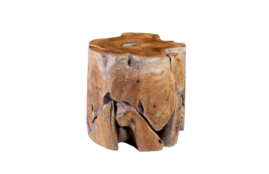 Phillips Collection Teak Slice Stool, Round OTTOMANS, POUFS, + STOOLS