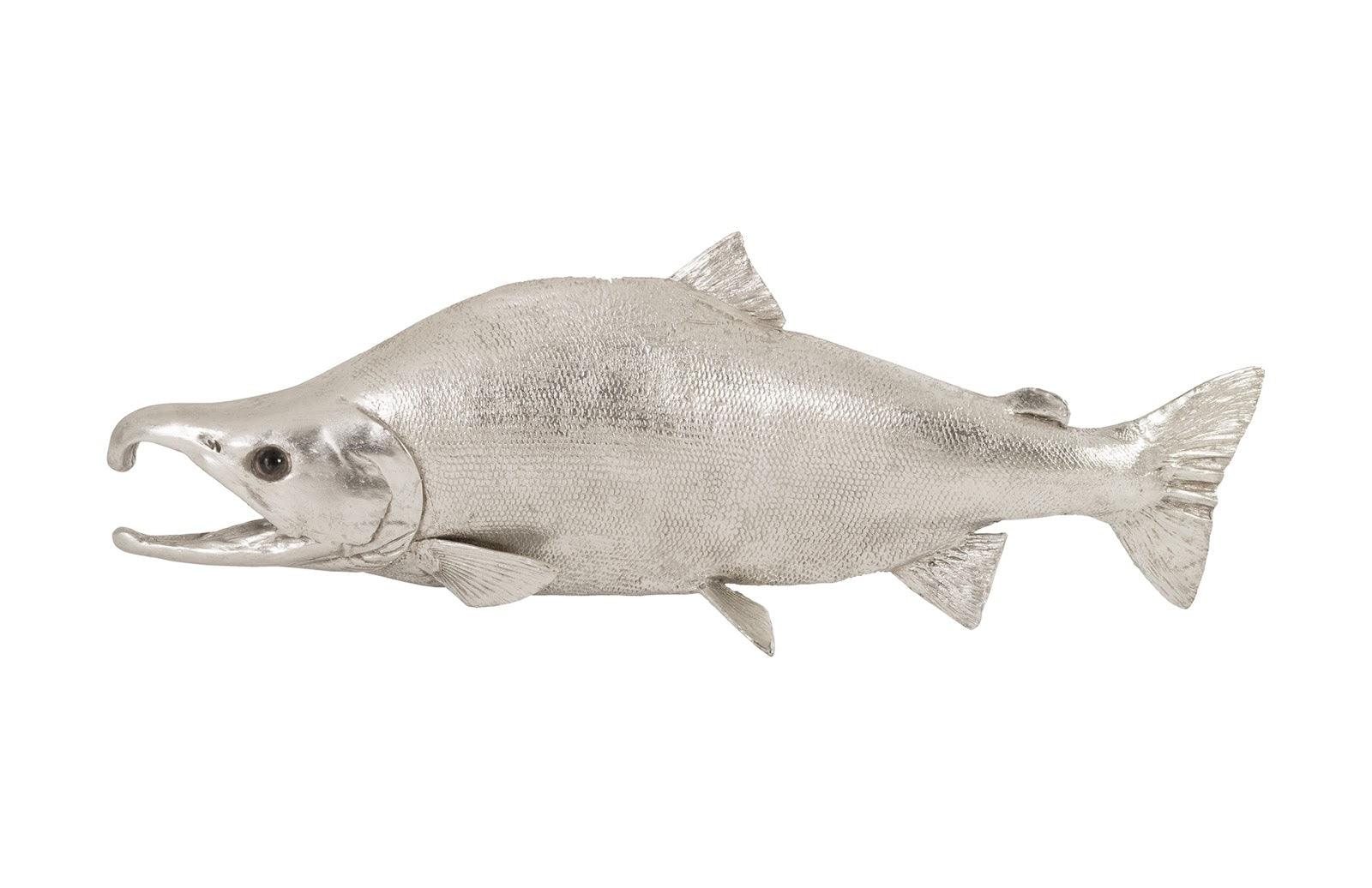 Phillips Collection Sockeye Salmon Fish Wall Sculpture, Resin, Silver Leaf WALL ACCENTS