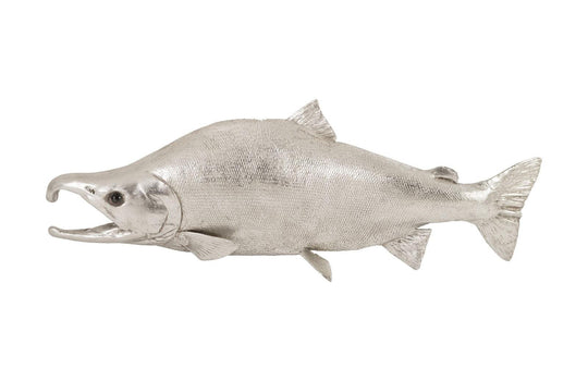 Phillips Collection Sockeye Salmon Fish Wall Sculpture, Resin, Silver Leaf WALL ACCENTS