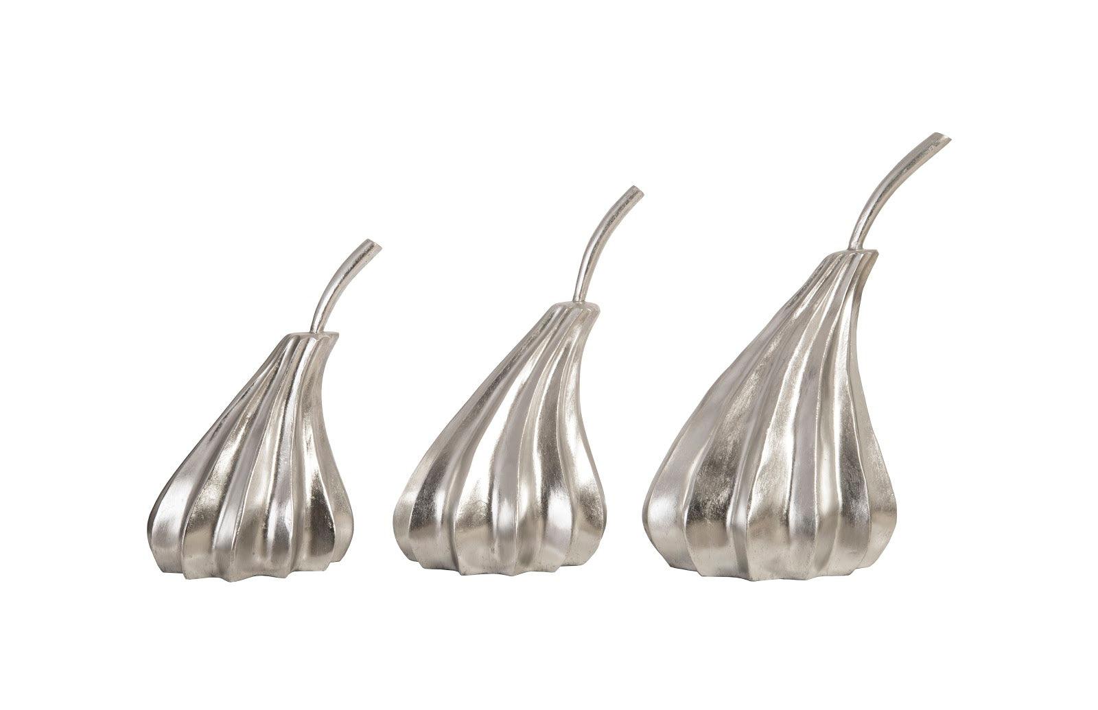 Phillips Collection Hand Dipped Pears Set of 3, Silver Leaf DECORATIVE OBJECTS