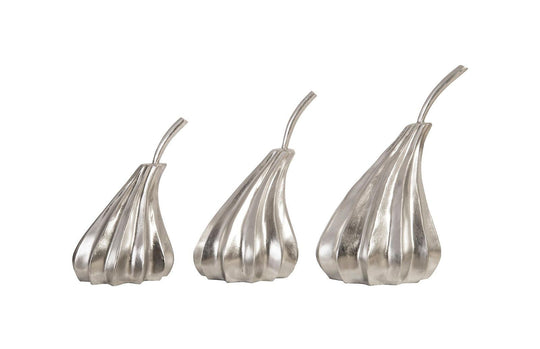 Phillips Collection Hand Dipped Pears Set of 3, Silver Leaf DECORATIVE OBJECTS