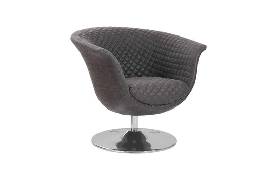 Phillips Collection Autumn Swivel Chair, Vintage Dark Gray ACCENT + LOUNGE CHAIRS