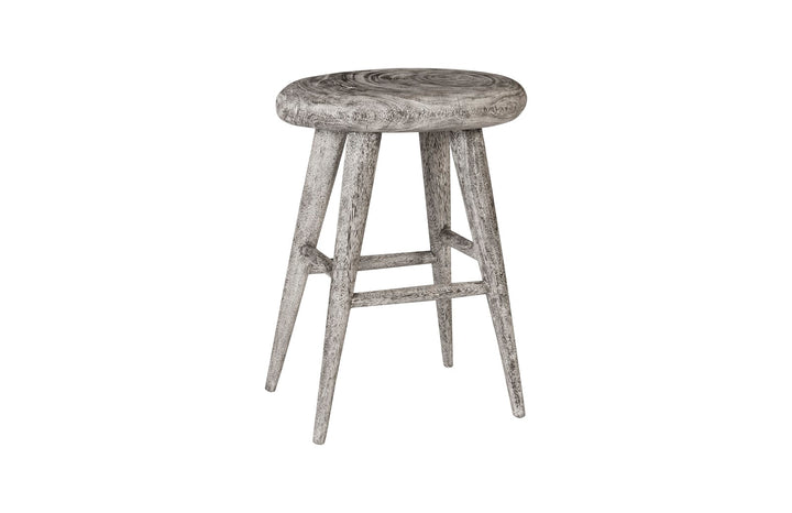 Smoothed Counter Stool, Chamcha Wood, Gray Stone, Oval - Phillips Collection - AmericanHomeFurniture