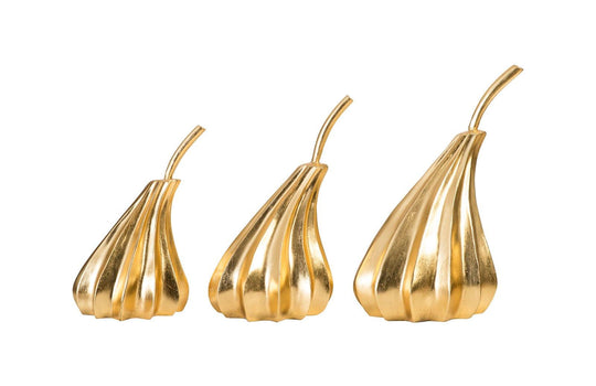Phillips Collection Hand Dipped Pears Set of 3, Gold Leaf DECORATIVE OBJECTS