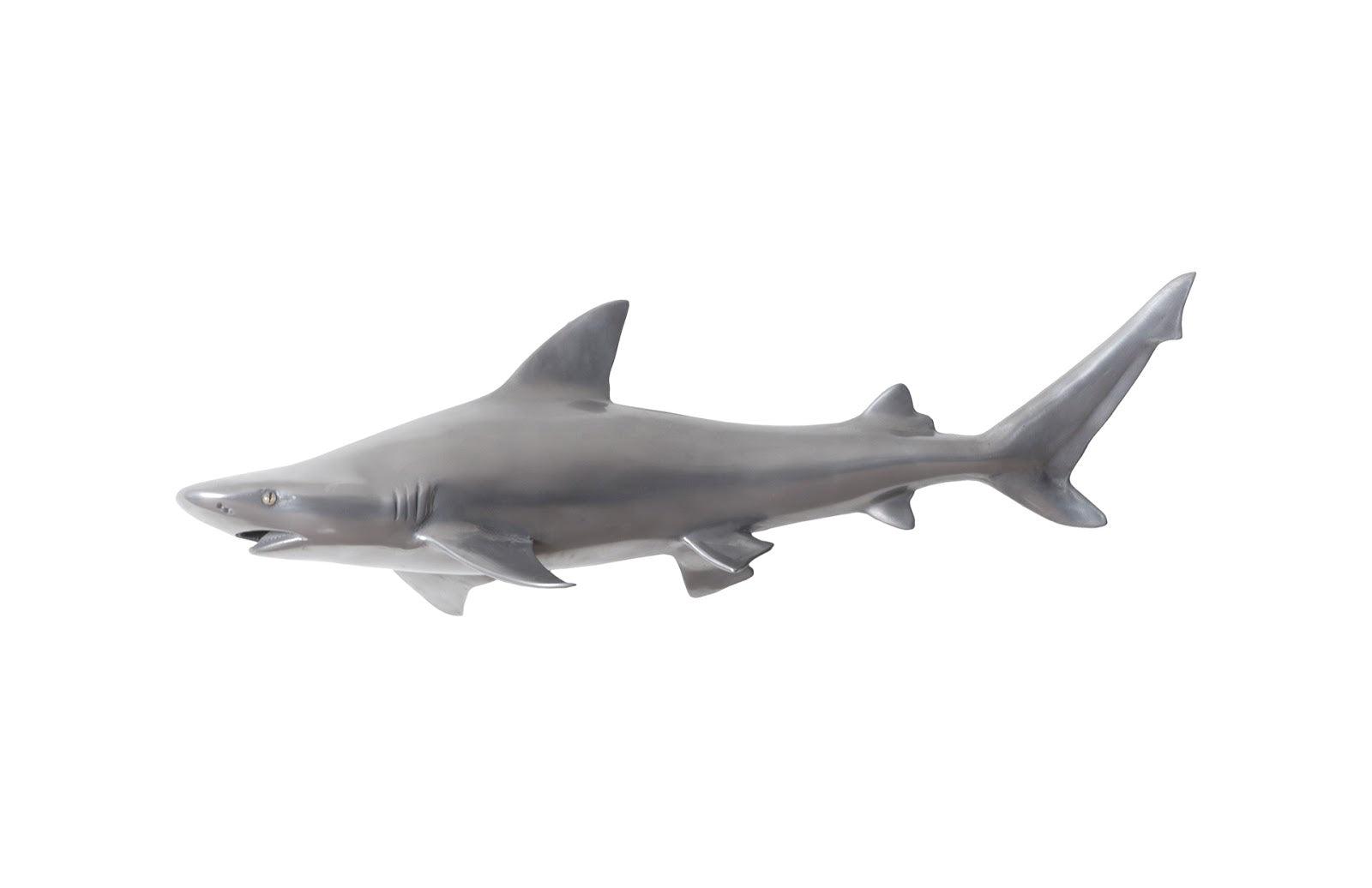 Phillips Collection Black Tip Reef Shark, Polished Aluminum WALL ACCENTS