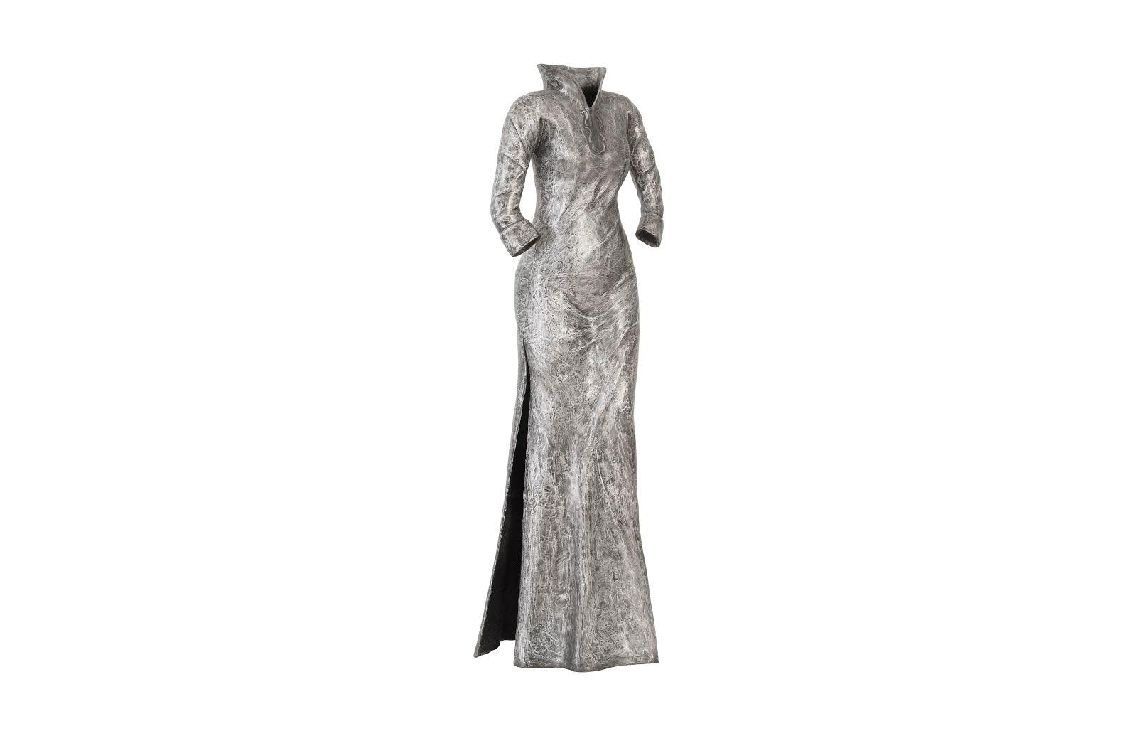 Phillips Collection Dress Sculpture, Long Sleeves, Black/Silver, Aluminum DECORATIVE OBJECTS
