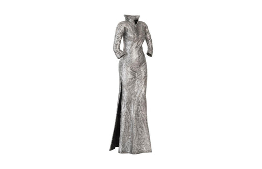 Phillips Collection Dress Sculpture, Long Sleeves, Black/Silver, Aluminum DECORATIVE OBJECTS