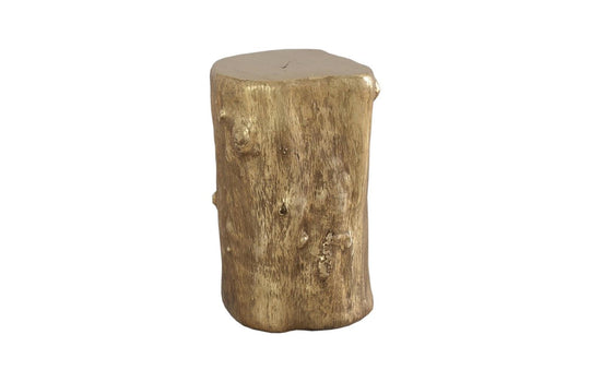 Phillips Collection Log Stool, Gold Leaf, SM OTTOMANS, POUFS, + STOOLS