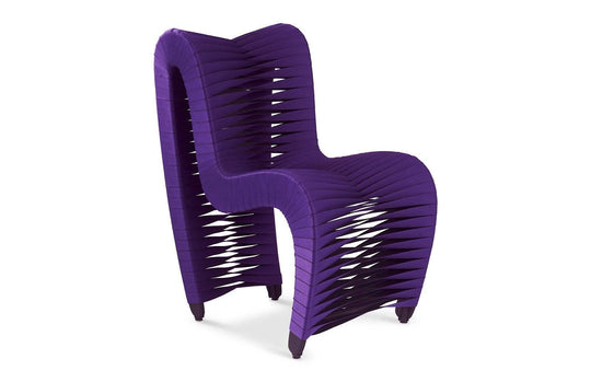 Phillips Collection Seat Belt Dining Chair, Purple - Set of 2 DINING CHAIRS