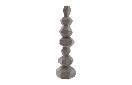 Phillips Collection Faceted Rock Column Sculpture, Gray DECORATIVE OBJECTS