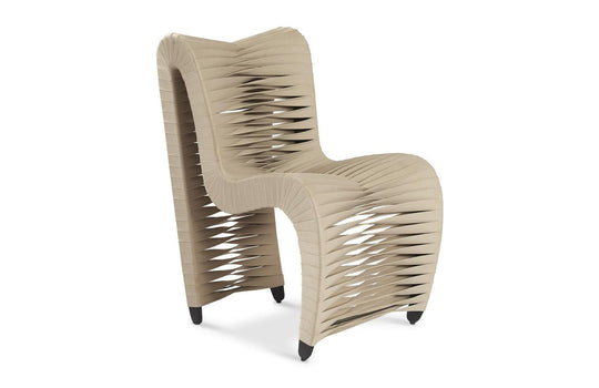 Phillips Collection Seat Belt Dining Chair, Beige/Beige - Set of 2 DINING CHAIRS