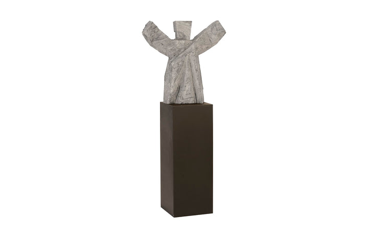Tai Chi Winner Sculpture on Pedestal, Gray Stone/Black - Phillips Collection - AmericanHomeFurniture