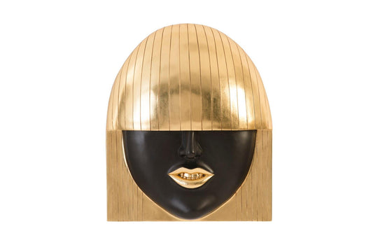 Phillips Collection Fashion Faces Wall Art, Large, Smile, Black and Gold Leaf WALL ACCENTS