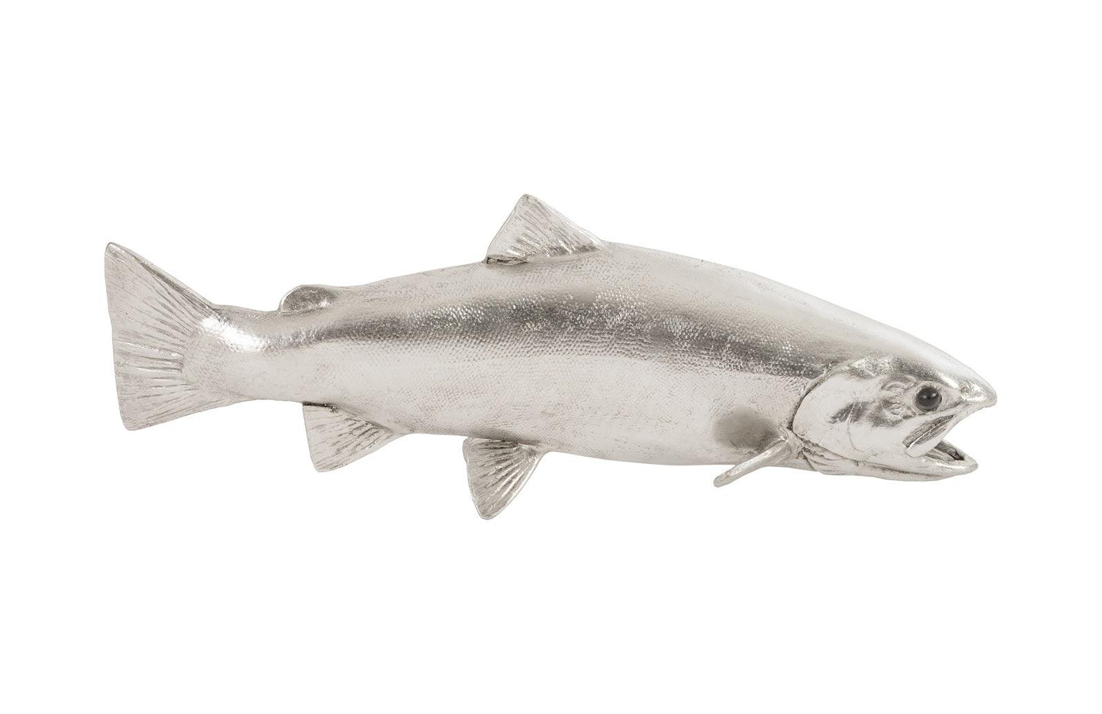 Phillips Collection Rainbow Trout Fish, Resin, Silver Leaf WALL ACCENTS